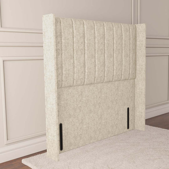 Prague Wingback Floor Standing Headboard - Cream Chenille
