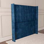 Prague Wingback Floor Standing Headboard - Blue Coniston