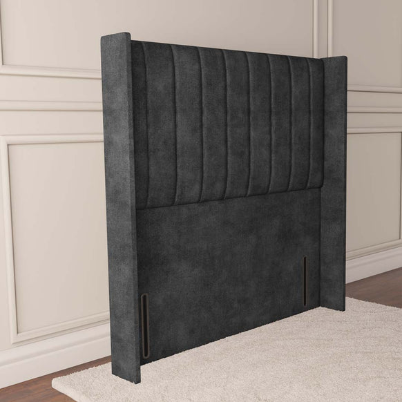 Prague Wingback Floor Standing Headboard - Charcoal Coniston
