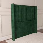 Prague Wingback Floor Standing Headboard - Emerald Coniston
