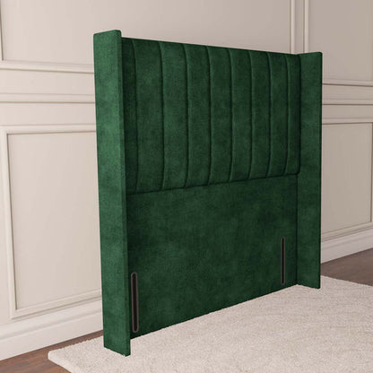 Prague Wingback Floor Standing Headboard - Emerald Coniston