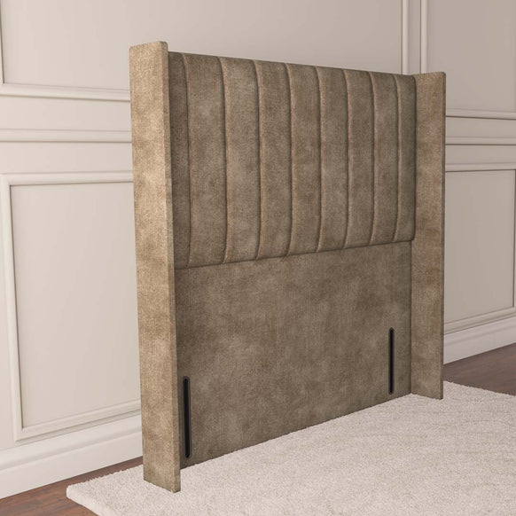 Prague Wingback Floor Standing Headboard - Mink Coniston