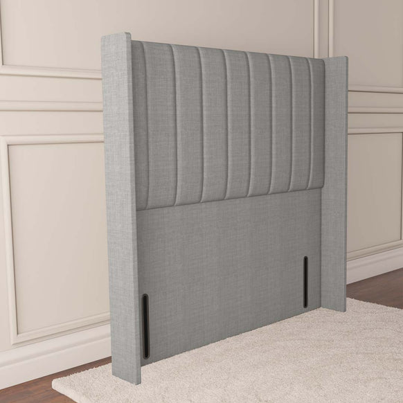 Prague Wingback Floor Standing Headboard - Silver Linoso