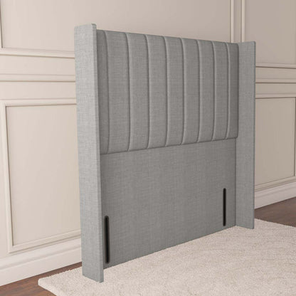 Prague Wingback Floor Standing Headboard - Silver Linoso