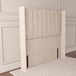 Prague Wingback Floor Standing Headboard - Cream Naples