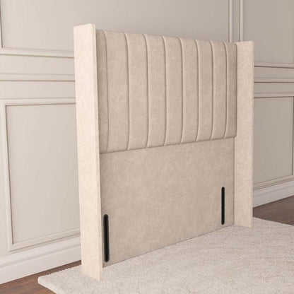 Prague Wingback Floor Standing Headboard - Cream Naples