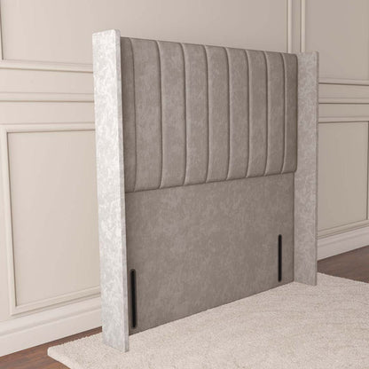 Prague Wingback Floor Standing Headboard - Seal Grey Naples