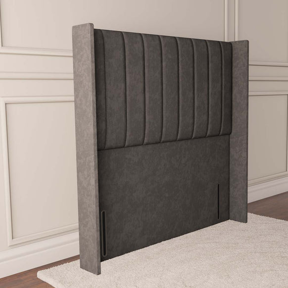 Prague Wingback Floor Standing Headboard - Slate Grey Naples