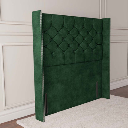 Paris Wingback Floor Standing Headboard - Emerald Coniston