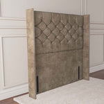 Paris Wingback Floor Standing Headboard - Mink Coniston