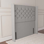 Paris Wingback Floor Standing Headboard - Silver Linoso
