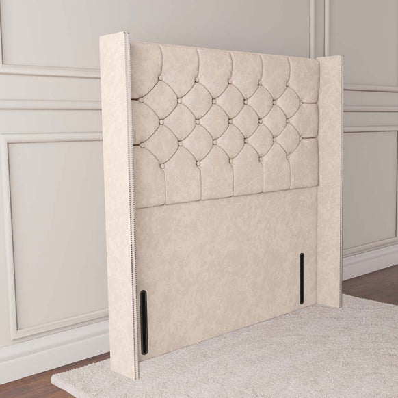 Paris Wingback Floor Standing Headboard - Cream Naples