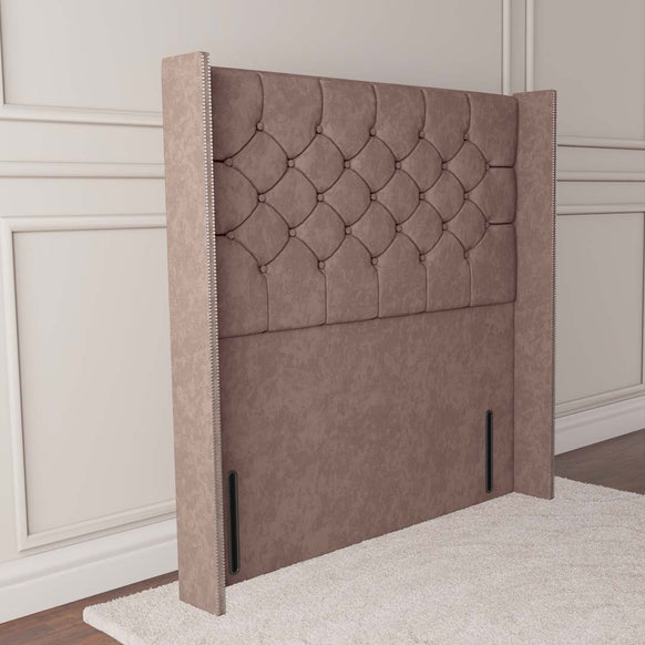 Paris Wingback Floor Standing Headboard - Mauve Naples
