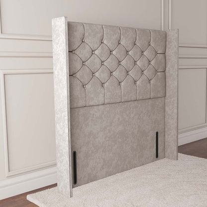 Paris Wingback Floor Standing Headboard - Seal Grey Naples
