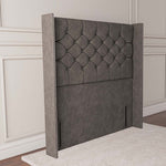 Paris Wingback Floor Standing Headboard - Slate Grey Naples