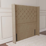 Paris Wingback Floor Standing Headboard - Mink Plush Velvet