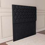 Moscow Floor Standing Headboard - Black Plush Velvet