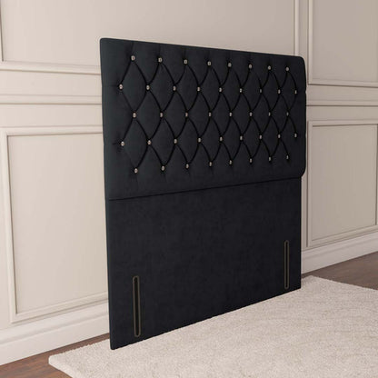 Moscow Floor Standing Headboard - Black Plush Velvet