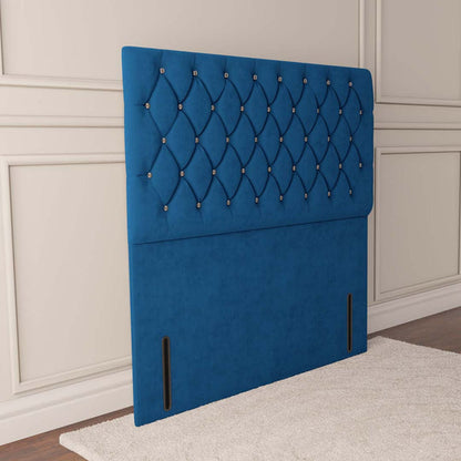 Moscow Floor Standing Headboard - Blue Plush Velvet