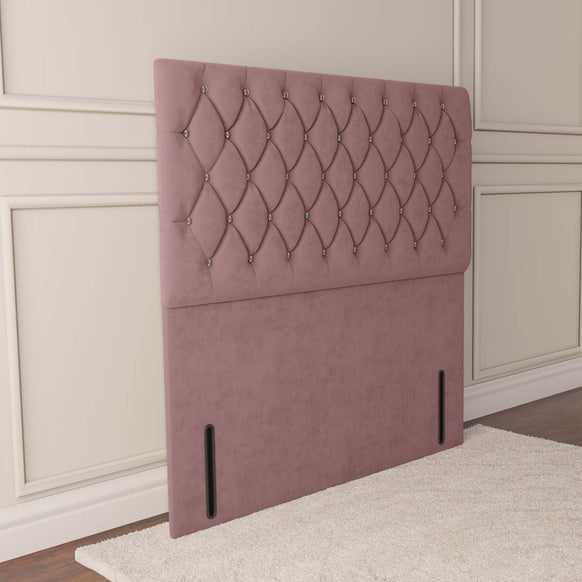Moscow Floor Standing Headboard - Pink Plush Velvet