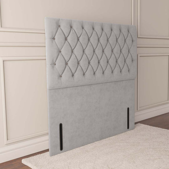 Moscow Floor Standing Headboard - Silver Plush Velvet