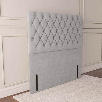 Moscow Floor Standing Headboard - Silver Plush Velvet