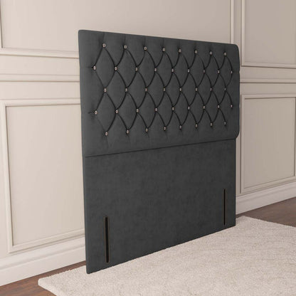 Moscow Floor Standing Headboard - Steel Plush Velvet