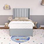 Prague Kids Wingback Divan Bed - Silver Linoso