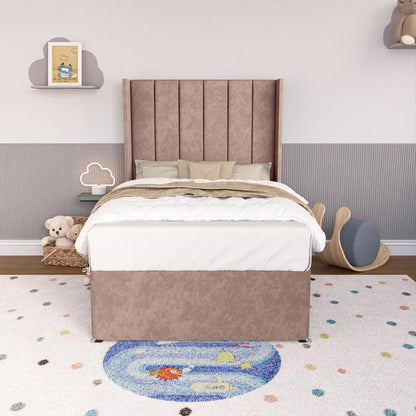 Prague Kids Wingback Divan Bed - Mauve Naples