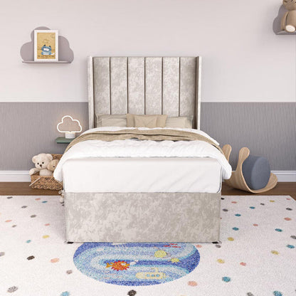 Prague Kids Wingback Divan Bed - Seal Grey Naples