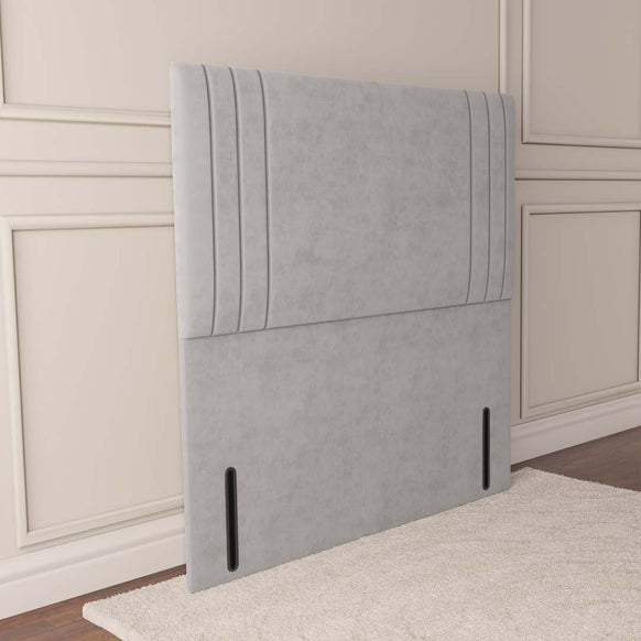 Rome Floor Standing Headboard - Silver Plush Velvet