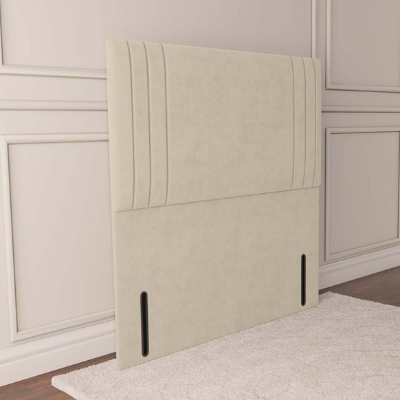 Rome Floor Standing Headboard - Cream Plush Velvet