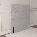 San Diego Floor Standing Headboard - Silver Plush Velvet