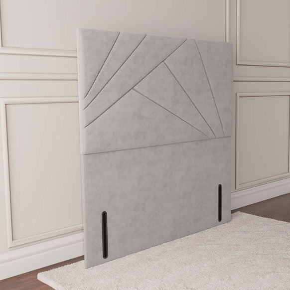 San Diego Floor Standing Headboard - Silver Plush Velvet