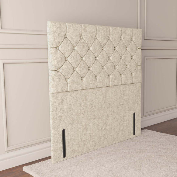 Seville Chesterfield Floor Standing Headboard - Cream Chenille