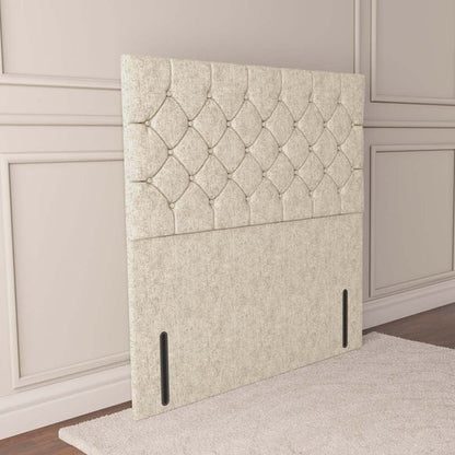 Seville Chesterfield Floor Standing Headboard - Cream Chenille
