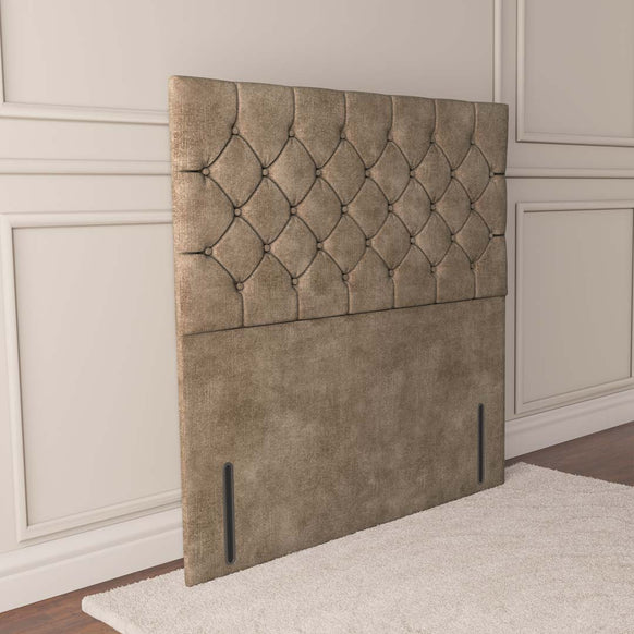 Seville Chesterfield Floor Standing Headboard - Mink Coniston