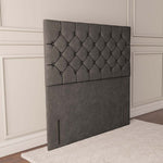 Seville Chesterfield Floor Standing Headboard - Slate Grey Naples