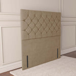 Seville Chesterfield Floor Standing Headboard - Mink Plush Velvet