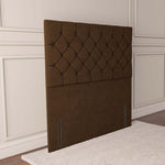 Seville Chesterfield Floor Standing Headboard - Mocca Plush Velvet
