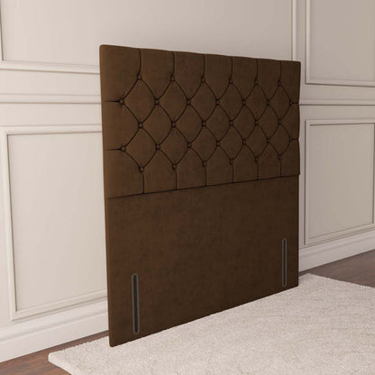 Seville Chesterfield Floor Standing Headboard - Mocca Plush Velvet