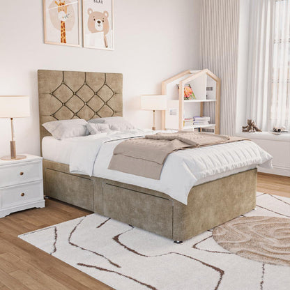 Seville Kids Chesterfield Divan Bed - Mink Coniston