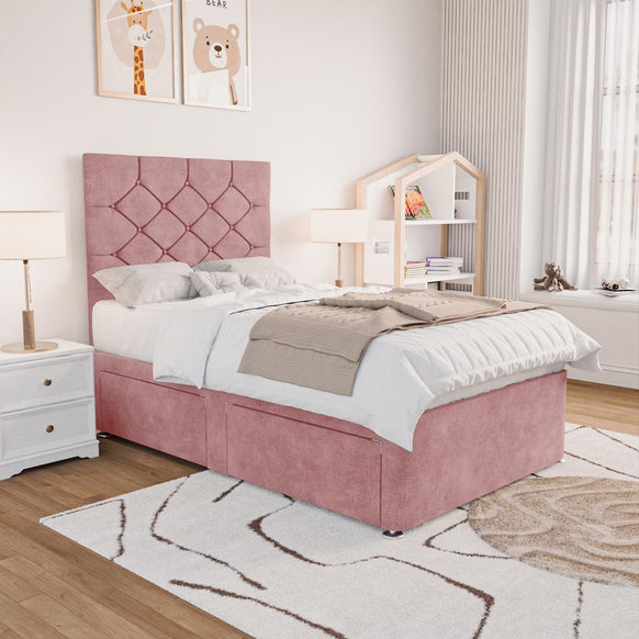 Seville Kids Chesterfield Divan Bed - Pink Coniston