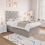 Seville Kids Chesterfield Divan Bed - Seal Grey Naples