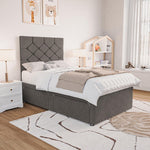 Seville Kids Chesterfield Divan Bed - Slate Grey Naples