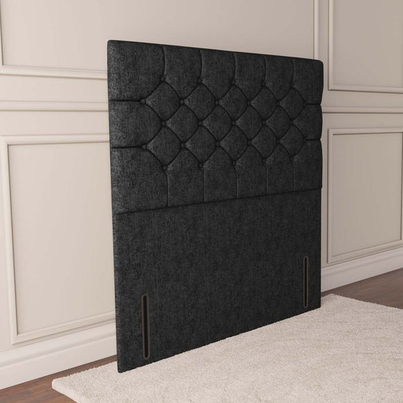 Suva Floor Standing Headboard - Black Chenille