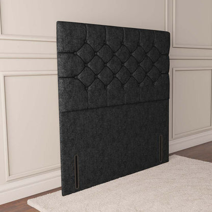Suva Floor Standing Headboard - Black Chenille