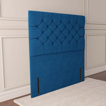 Suva Floor Standing Headboard - Blue Plush Velvet