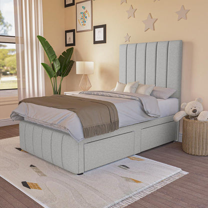 Sydney Kids Divan Bed - Silver Linoso
