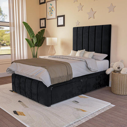Sydney Kids Divan Bed - Black Plush Velvet